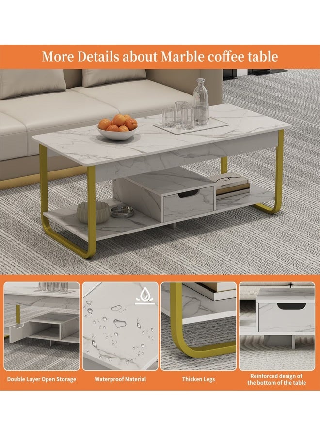 Beauenty Minimalist Living Room Coffee Table Set ,Coffee Table with Storage Shelft and 2 Tier Storage Shelf, Dining Table for Home Living Room, Office, Desktop with Storage Shelf Modern Design Home Furniture, 120 x 60 x 42cm - Image 2